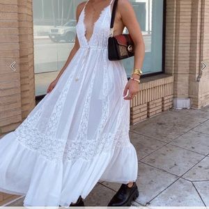 White lace maxi dress
